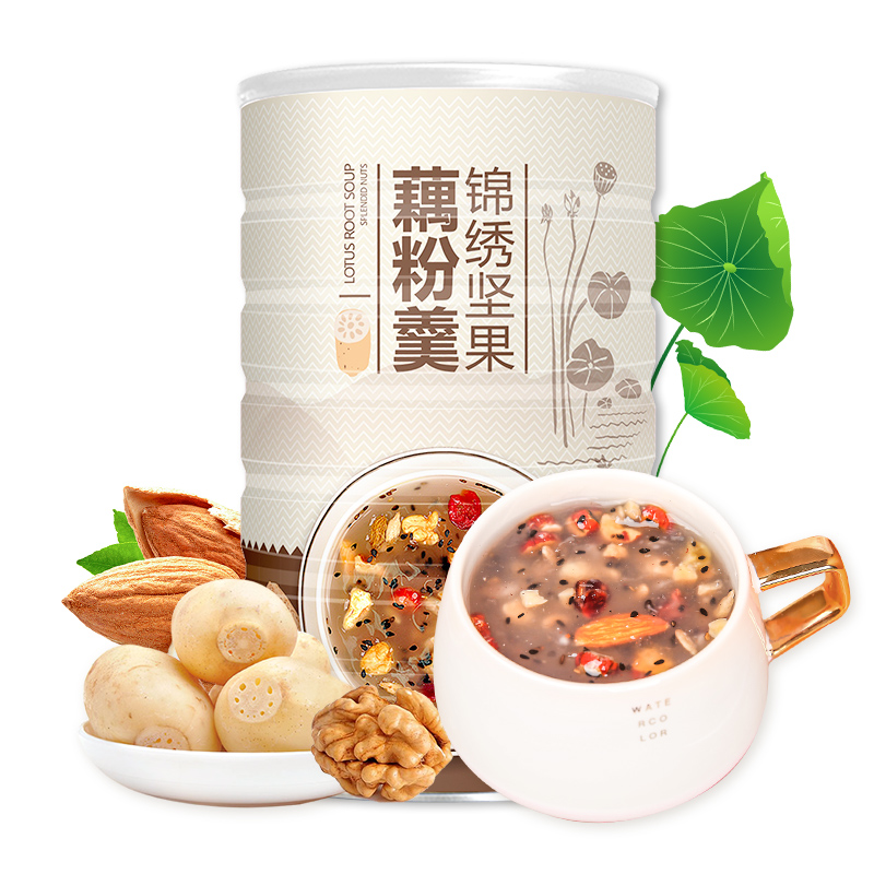 李子染藕粉坚果羹罐装【正品货源,支持代发】