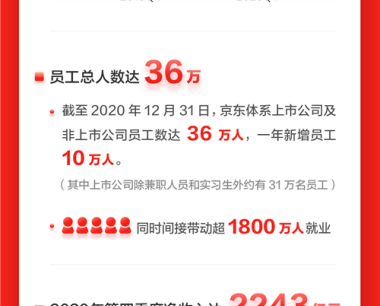 一图看懂京东2020年业绩：全年收入7458亿元，用户数净增近1.1亿